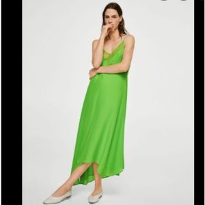 Mango lace panel dress